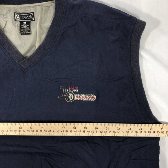 VTG ST LOUIS 28TH ITALIAN OPEN GOLF VEST GEAR FOR SPORTS XL V NECK 100% NYLON - Picture 11 of 12